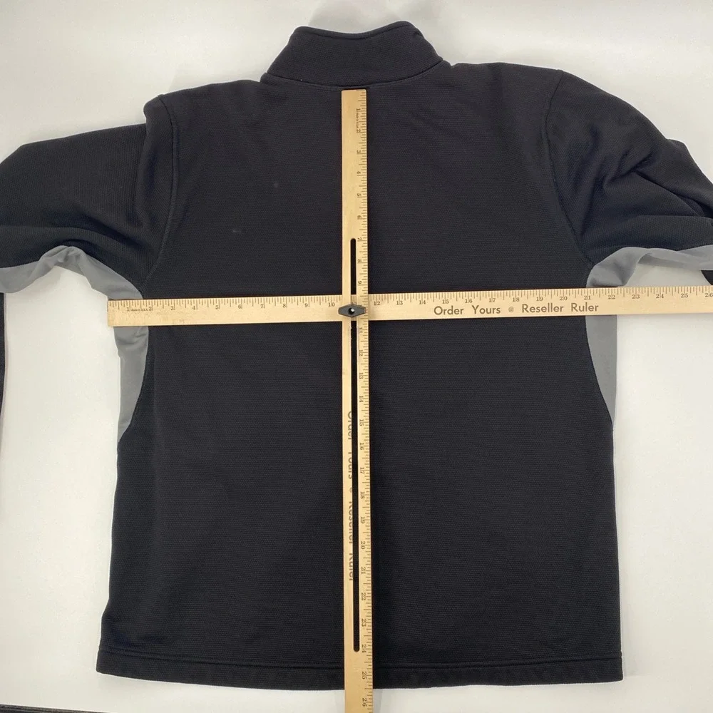 The North Face Quarter 1/4 Zip Pullover Mens XL Black Gray Grid Fleece Thumbhole